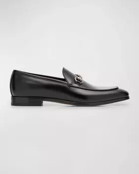 Мужские кожаные лоферы Next Bit Gucci, цвет Black