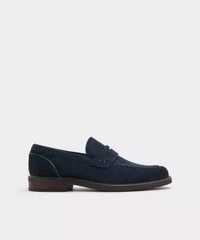 Мужские кожаные лоферы с круглым носком Aldo, темно-синий