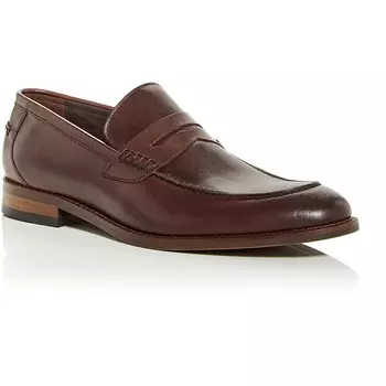 Мужские кожаные лоферы с круглым носком Private Label, коричневый