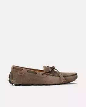 Мужские кожаные мокасины REYNOLD в водительском стиле Polo Ralph Lauren, серо-коричневый