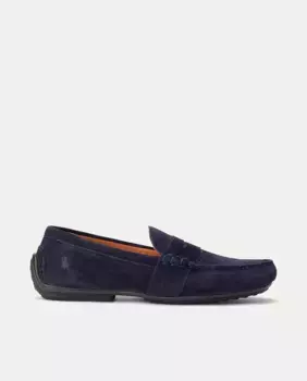 Мужские кожаные мокасины REYNOLD в водительском стиле Polo Ralph Lauren, тёмно-синий