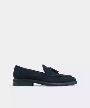 Мужские кожаные мокасины с круглым носком Aldo, тёмно-синий