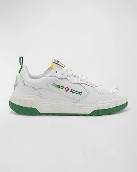 Мужские кожаные низкие кеды для теннисного корта CASABLANCA, цвет White