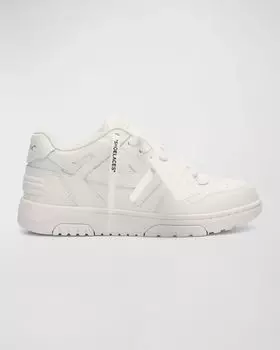 Мужские кожаные низкие кеды Out Of Office в тон Off-White, цвет White White