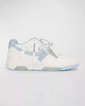 Мужские кожаные низкие кеды Out Of Office Off-White, цвет White Light B