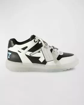 Мужские кожаные низкие кеды Out Of Office Logic Off-White, цвет Black White
