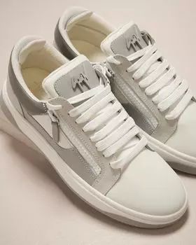 Мужские кожаные низкие кроссовки на молнии Giuseppe Zanotti, цвет Rosso