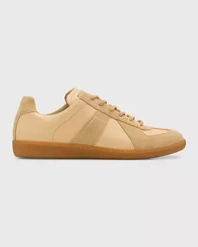 Мужские кожаные низкие кроссовки Replica Maison Margiela, цвет Beige
