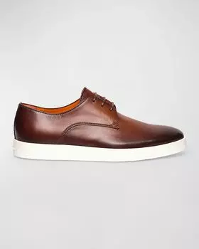 Мужские кожаные оксфорды Atlantis Santoni, цвет Brown