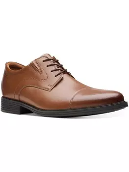 Мужские кожаные оксфорды с круглым носком Whiddon Cap Clarks, цвет Dark Tan Leather