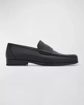 Мужские кожаные пенни-лоферы Dupont Ferragamo, цвет Nero