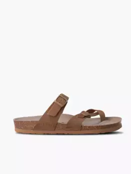 Мужские кожаные сандалии с анатомической подошвой Genuins, коричневый