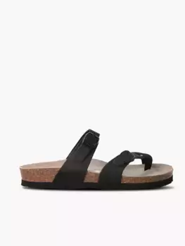 Мужские кожаные сандалии с анатомической подошвой Genuins, чёрный