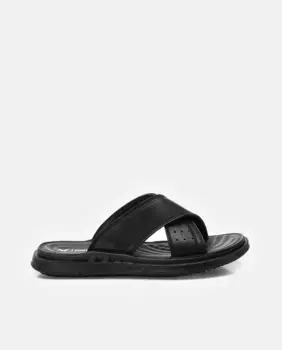 Мужские кожаные шлепанцы с перекрещивающимися ремешками Xti, черный