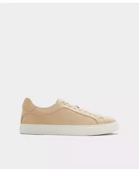 Мужские кожаные спортивные кроссовки бежевого цвета с круглым носком Aldo, бежевый