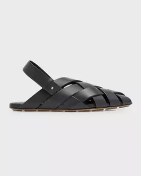 Мужские кожаные тапочки Alfie Intreccio Bottega Veneta