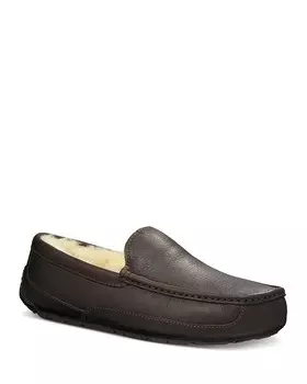 Мужские кожаные тапочки UGG Australia Ascot UGG, коричневый