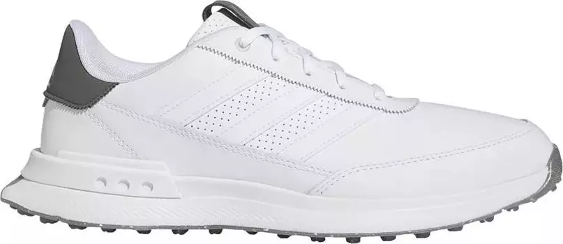 Мужские кожаные туфли для гольфа без шипов Adidas S2G, белый