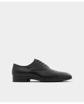 Мужские кожаные туфли на шнуровке черного цвета с круглым носком Aldo, черный