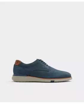 Мужские кожаные туфли на шнуровке с круглым носком Aldo, темно-синий