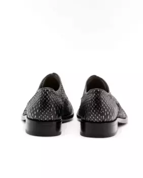 Мужские кожаные туфли на шнуровке со змеиной гравировкой Mister, черный