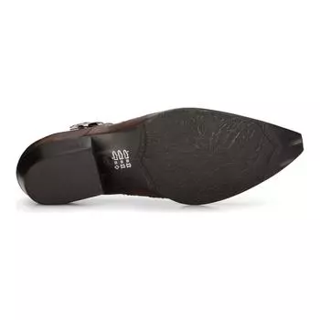 Мужские кожаные туфли в стиле вестерн Коричневые кубинские ковбойские классические туфли с пряжкой Winklepickers Infinity Leather, коричневый