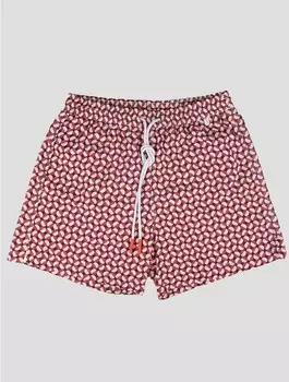 Мужские красные плавки с геометрическим узором Isaia, красный