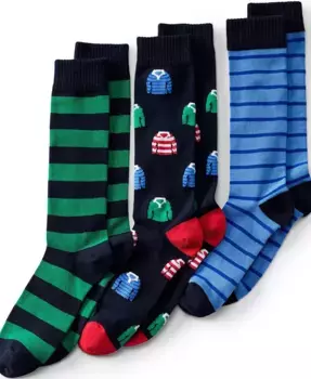 Мужские креативные носки для костюма, набор из 3 пар Lands' End, мультиколор