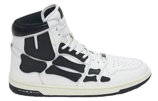 Мужские кроссовки Amiri высокие, бело-черный