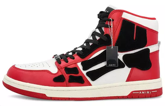 Мужские кроссовки Amiri высокие, красный/белый/черный