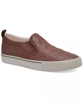 Мужские кроссовки без шнуровки с тиснением skate signature COACH