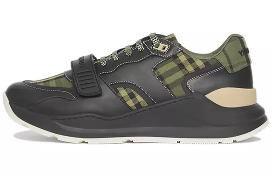 Мужские кроссовки Burberry, зелено-черный
