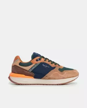 Мужские кроссовки Buster Pro из комбинированных материалов Pepe Jeans, цвет Topo