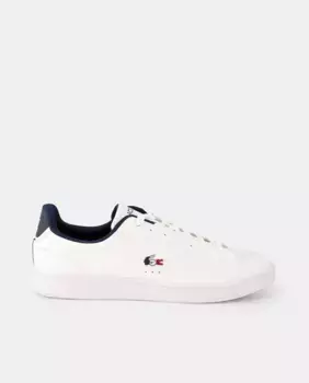 Мужские кроссовки Carnaby Pro из трехцветной кожи Lacoste, белый