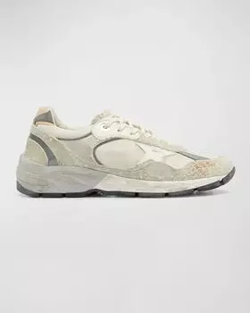 Мужские кроссовки Dad-Star из замши и кожи Golden Goose, цвет White/Silver