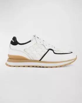 Мужские кроссовки для бега из кожи и замши с логотипом Karl Lagerfeld Paris, цвет White