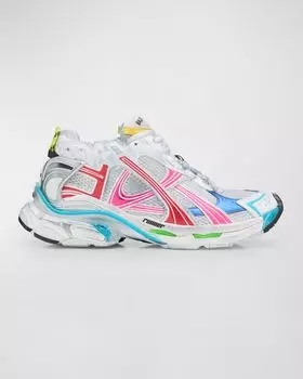 Мужские кроссовки для бега в разноцветную сетку Balenciaga, цвет 9645 Multicolor