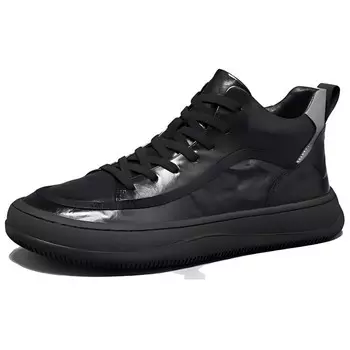 Мужские кроссовки для повседневной носки, средний верх Mo Xu, черный