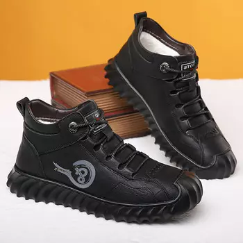 Мужские кроссовки для повседневной носки, средний верх Egchi, черный