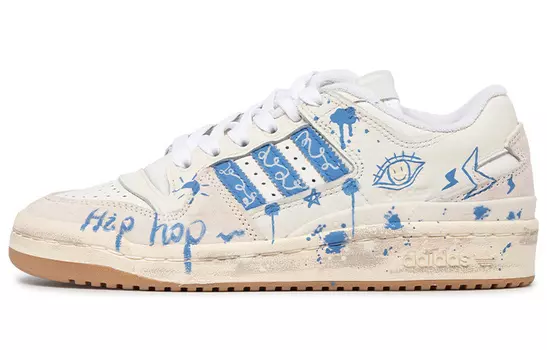 Кроссовки Adidas Originals FORUM Skateboard Shoes Men Low-Top Beige Blue