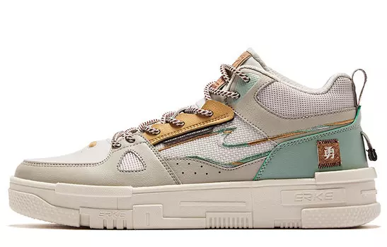 Мужские кроссовки для скейтбординга Be Brave средней высоты, теплые, серый/изумрудные, волнистые Erke