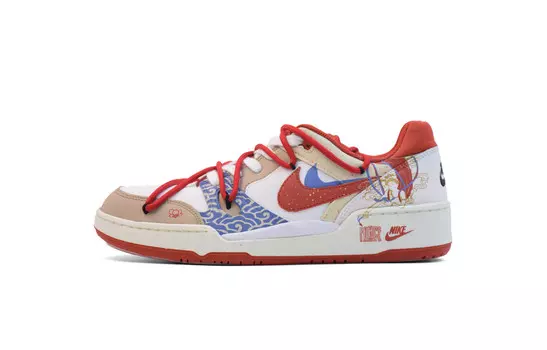 Мужские кроссовки для скейтбординга Full Force Low-Top белого/красного цвета Nike
