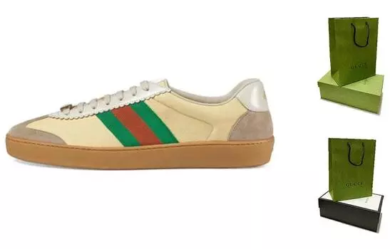 Мужские кроссовки Gucci G74 Web, коричневый