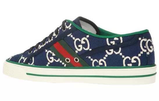 Мужские кеды Gucci Tennis 1977, синий/зеленый