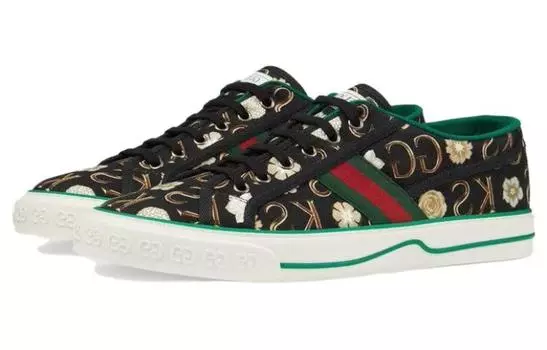 Мужские кеды Gucci Tennis 1977, черный/зеленый