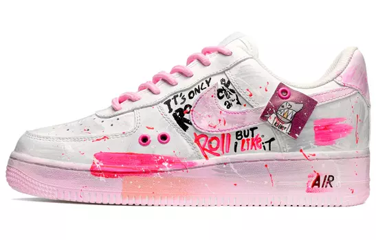 Кроссовки Nike Air Force 1 Skateboard Shoes Men Low-Top Pink White/Gray