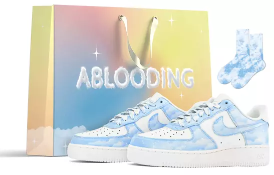 Мужские кроссовки для скейтбординга Nike Air Force 1 Low, цвет sky blue