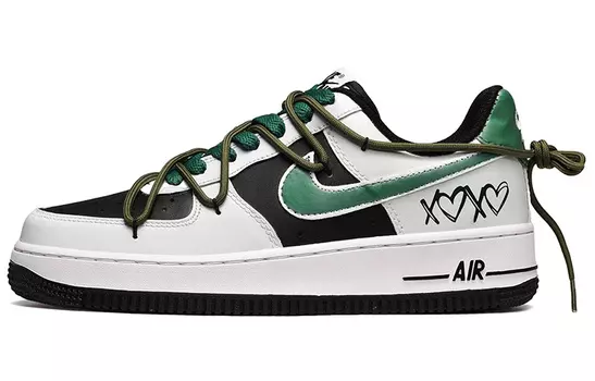 Кроссовки Nike Air Force 1 Skateboard Shoes Men Low-Top Black White Green
