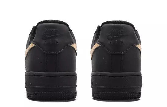 Мужские кроссовки для скейтбординга Nike Air Force 1, Black/Gold дубль