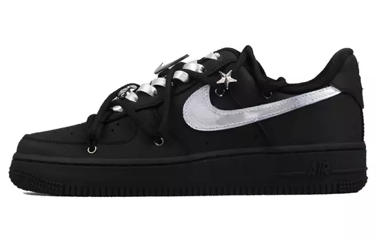 Мужские кроссовки для скейтбординга Nike Air Force 1, Matte black silver